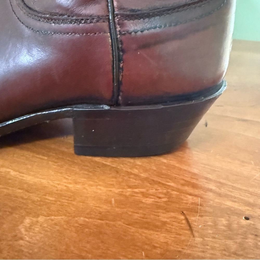 Dan Post brown Leather cowboy Boots Embroidery men’s 8 western pointed toe - Picture 5 of 16